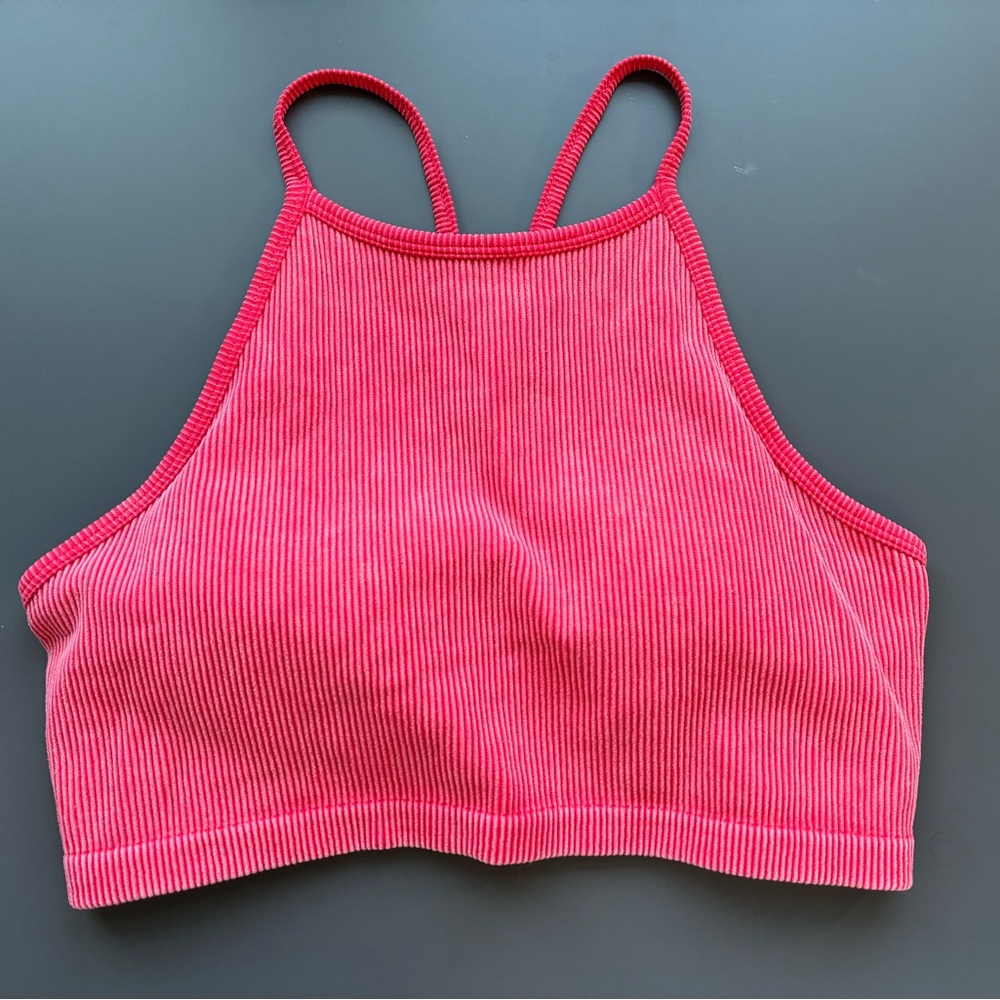 JoyLab Coral Sports Bra Seamless Ribbed Texture with built in bra No Tag Medium